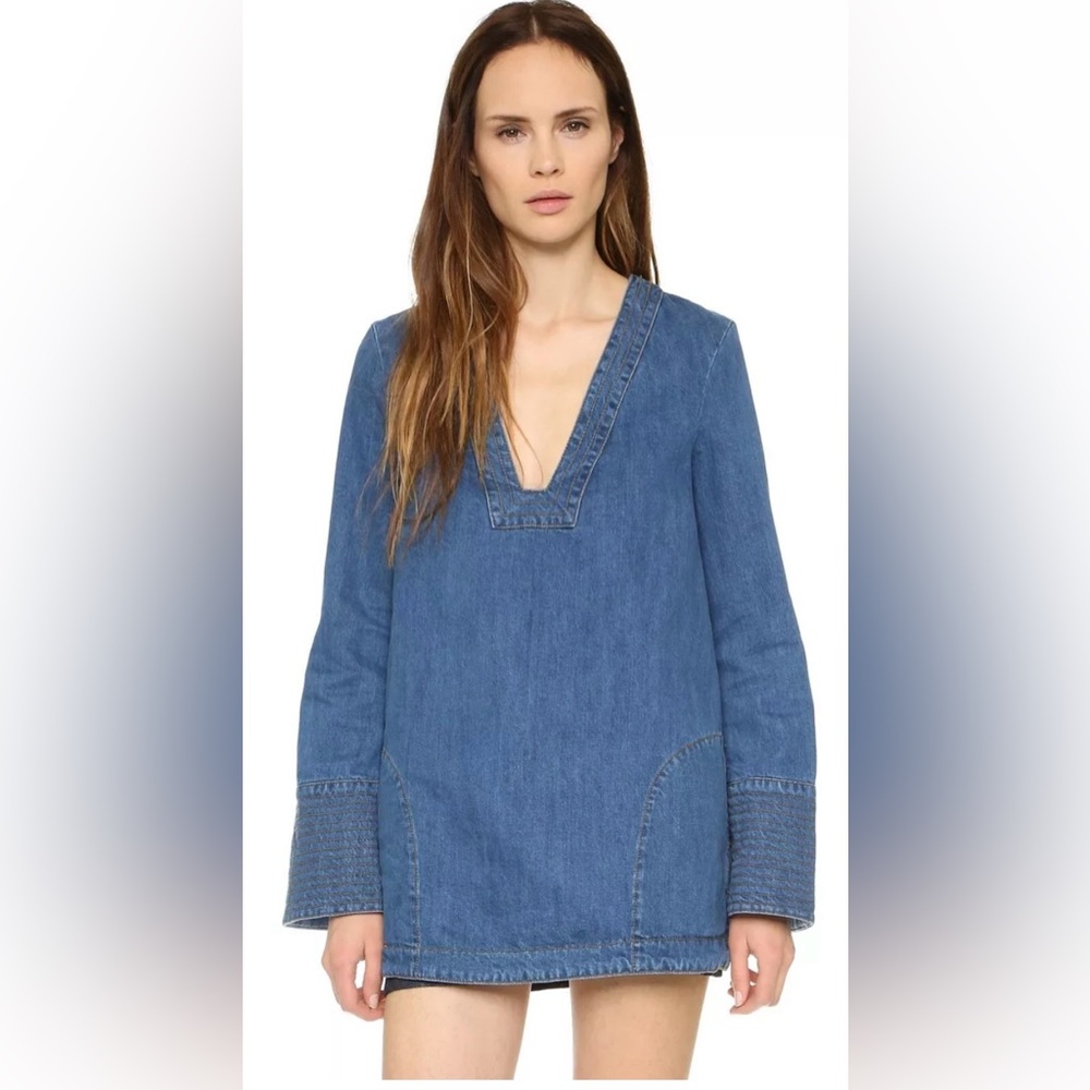 Free People Dreaming Of Denim Hendrix Tunic Oversized